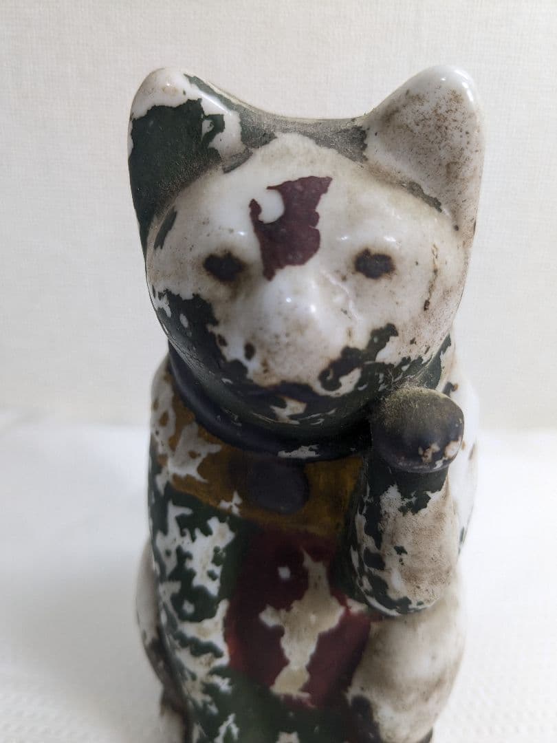 古いまねき猫 置物 アンティーク ヴィンテージ 古民家 骨董品
