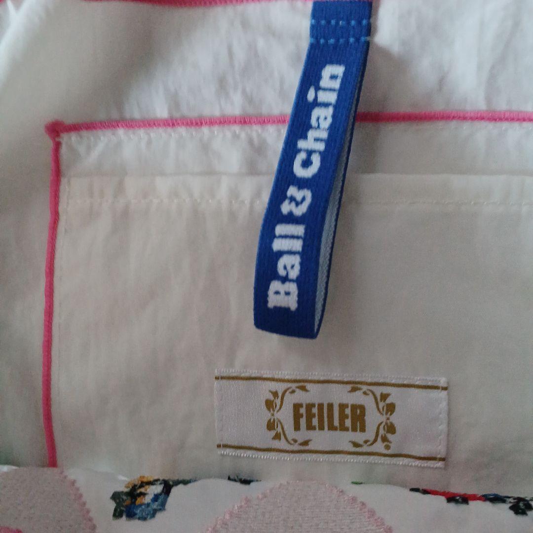 【新品未使用】FEILER 刺繍エコバッグ ホワイト ピンク