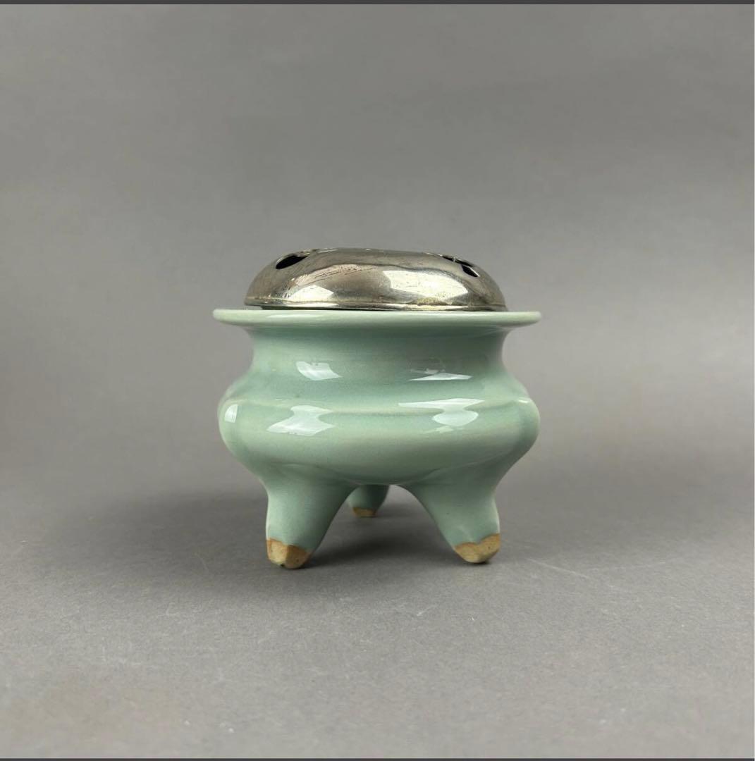 平安蘇山作 青磁香炉 古美術　骨董品　茶道具