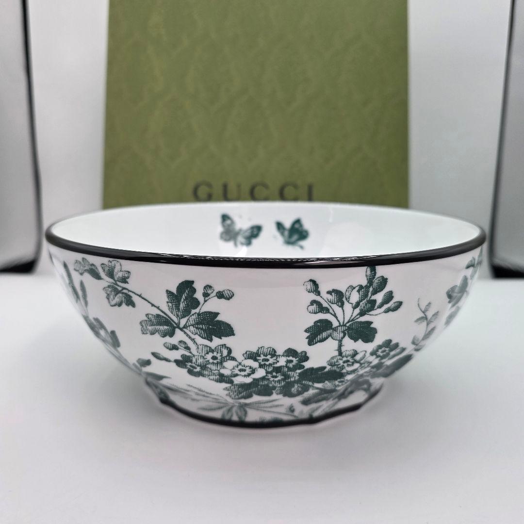 GUCCI　ハーバリウム　サラダボウル　グリーン　箱付き　未使用保管品　23cm