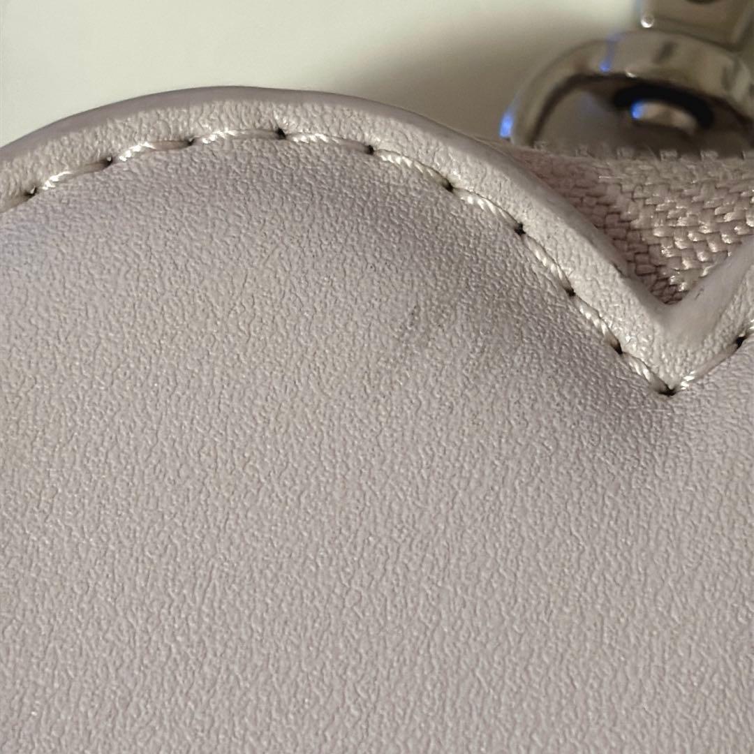 pium ハートポーチ付きナイロンスクエアショルダーバッグ　ピンク