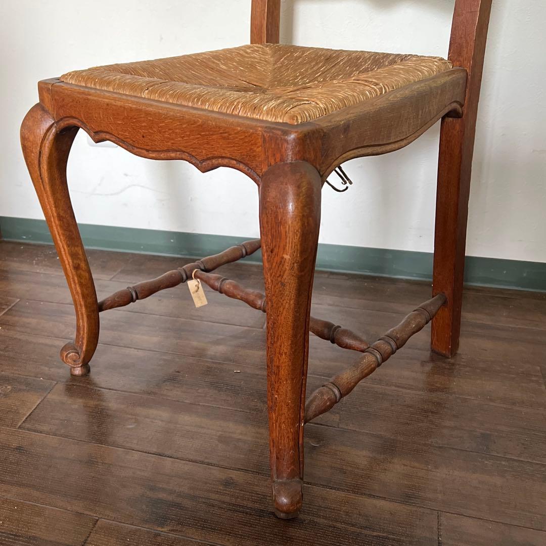 k194r124 フレンチアンティーク ラッシュシート ダイニングチェア 1脚