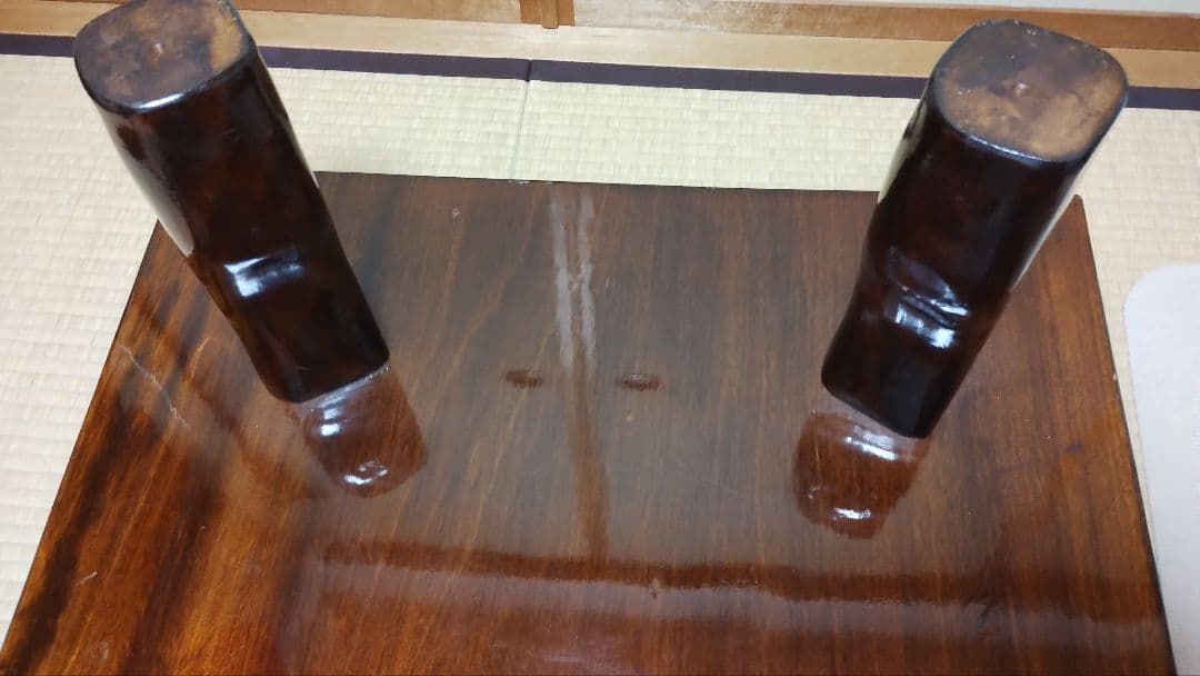 和室　木製　センターテーブル　ダークブラウン　天然木