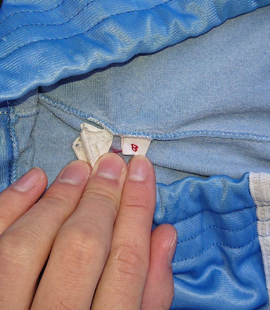 70s 極太 adidas トラックパンツ 水色 ATP似