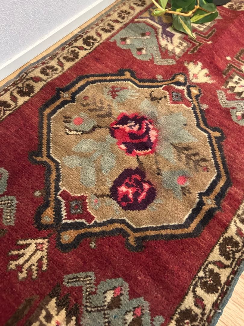 週末セール＊トライバルラグ・トルコヴィンテージラグ・ウール約54×119cm