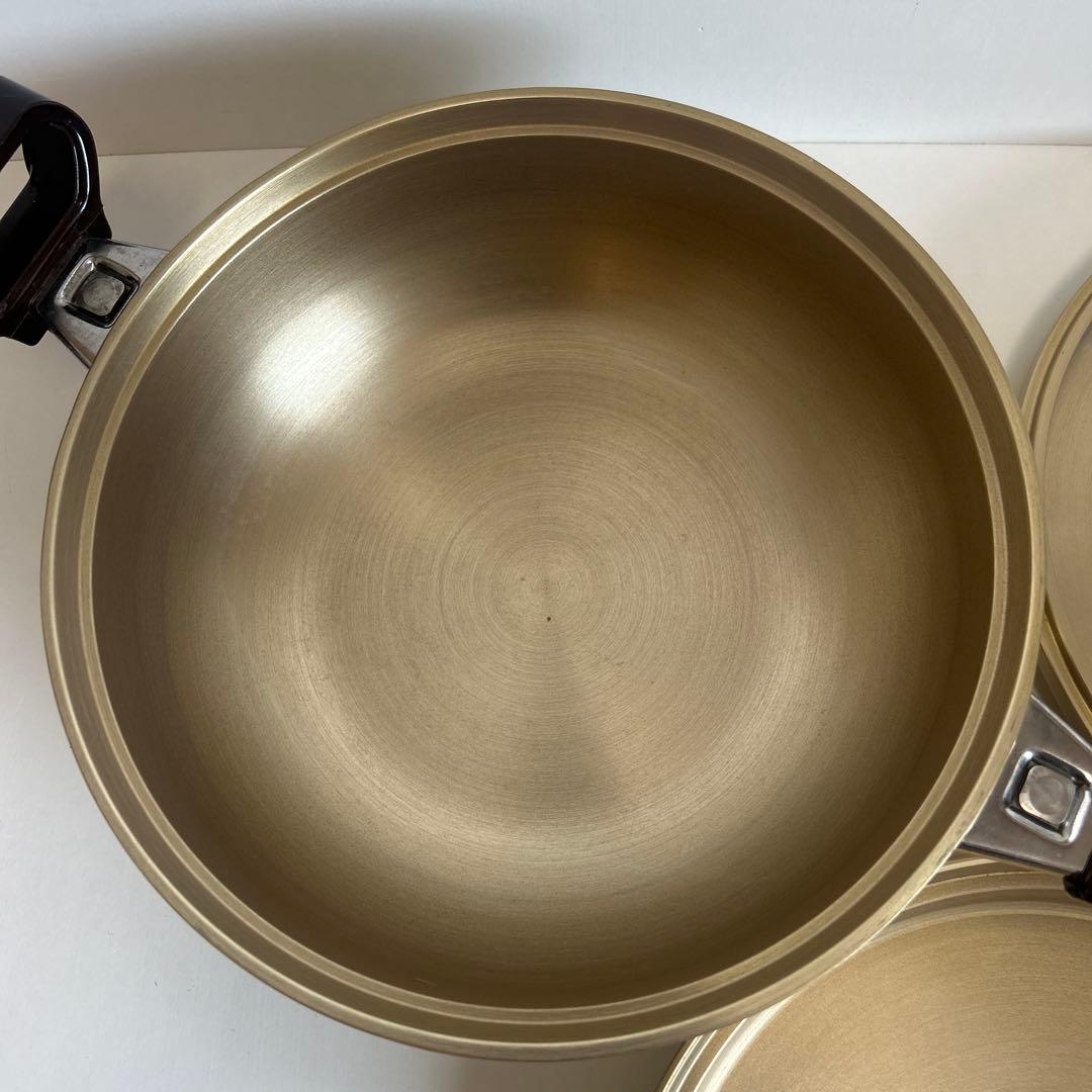 最高級　しばのキッチン　ゴールド　6点セットガラス蓋セット