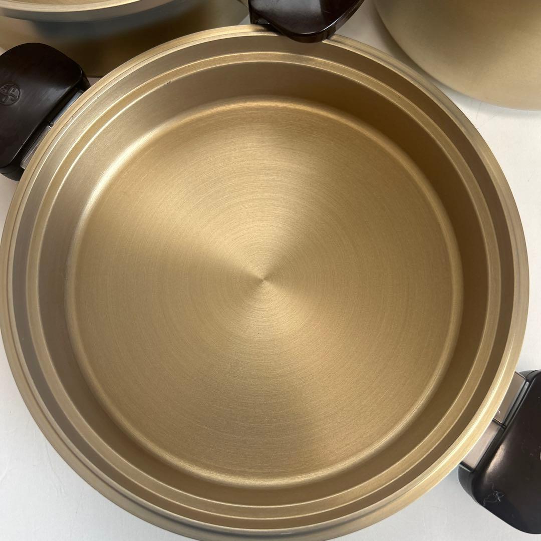 最高級　しばのキッチン　ゴールド　6点セットガラス蓋セット