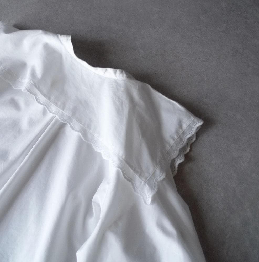 美品 トゥモローランド マカフィー 2万 ビックカラーブラウス ホワイト 412