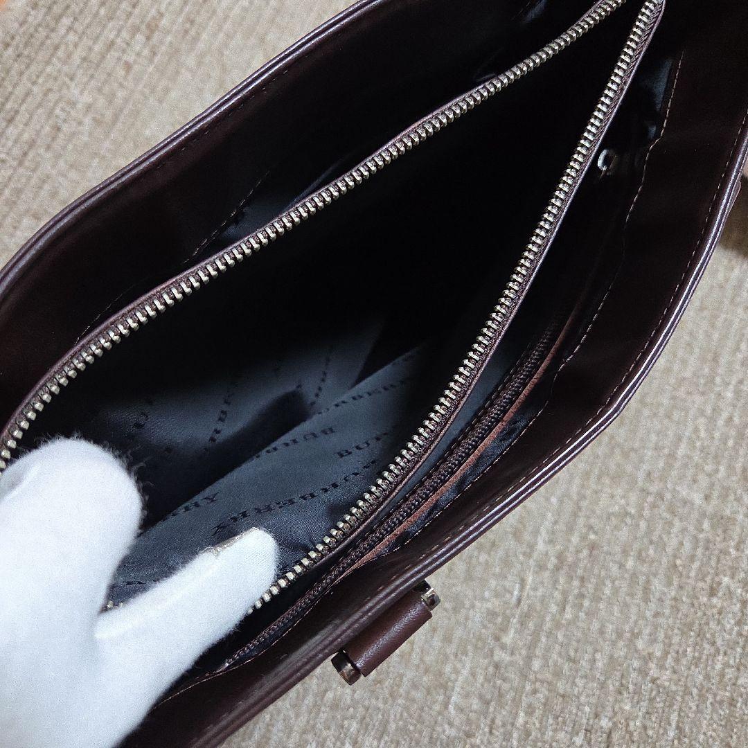 BURBERRY ノバチェック ハンド バッグ キャンバス レザー ベージュ