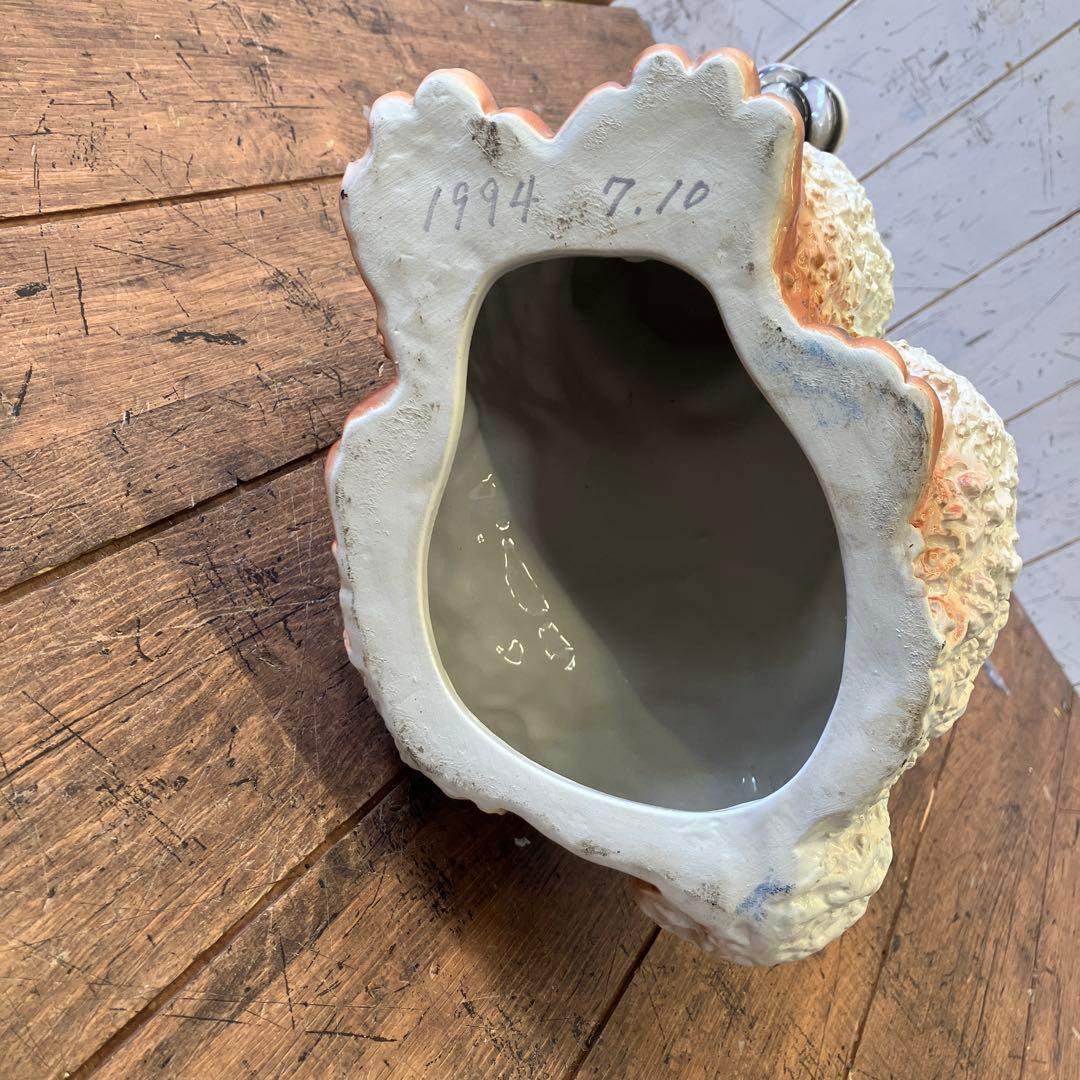 陶器製 プードル 庭 オーナメント 置物 動物 装飾 鑑賞 犬の置物 90年代