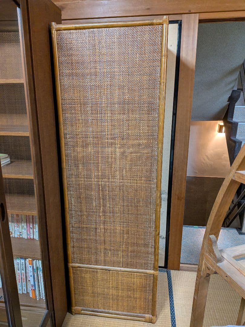 籘　木製ブラウンハンガーラック