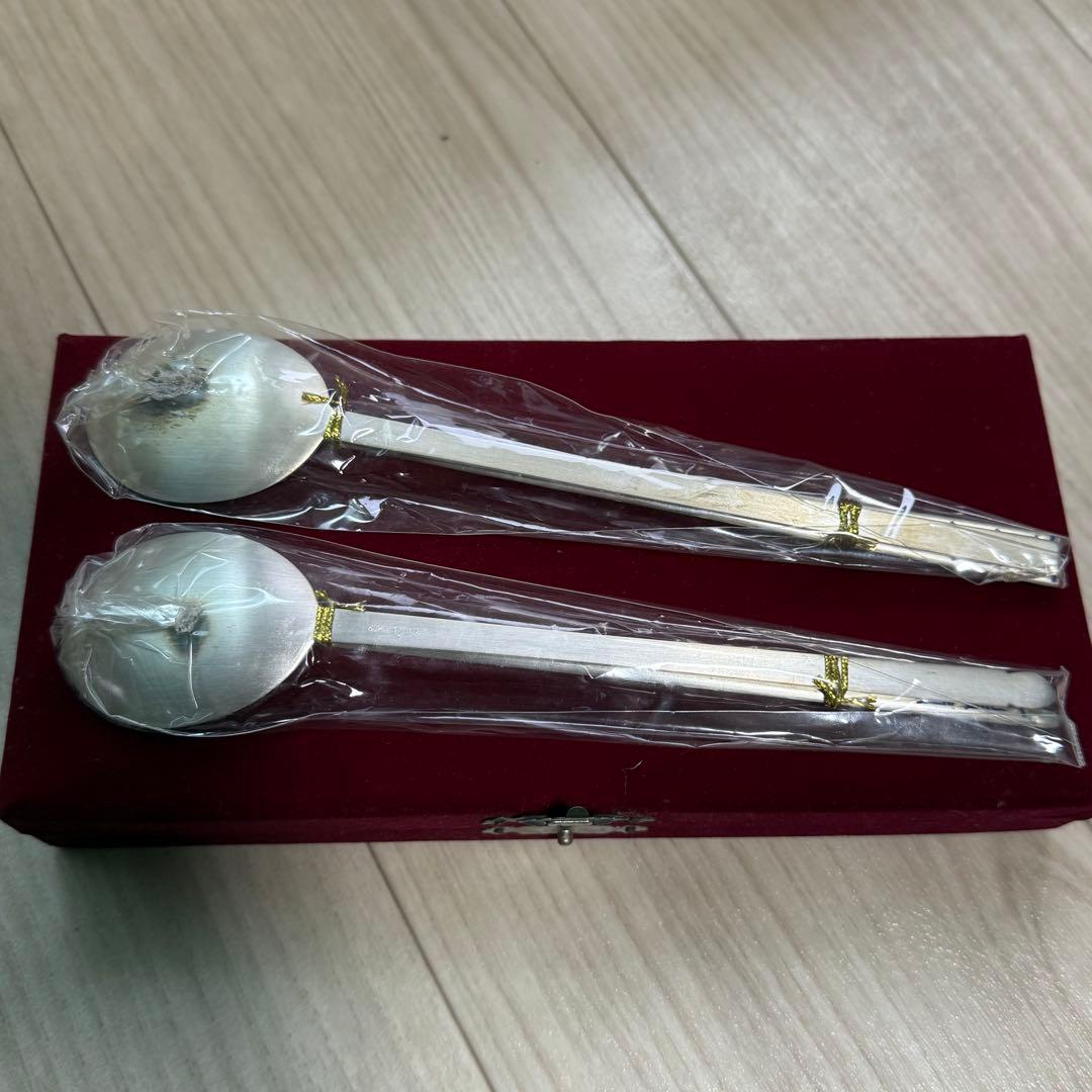 【新品】銀 AG800 94gx2 箸 スプーン カトラリー 中国 韓国