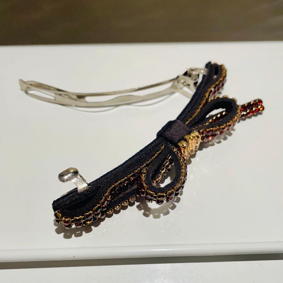 【最終価格】コンプレックスビズ/クリスタルメッシュバケットスリムバレッタ