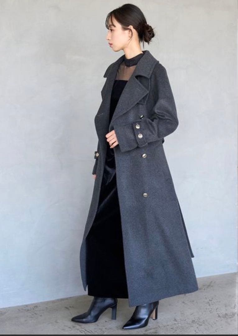 【新品タグ】スナイデル　ウールカシミヤスタンドカラーコートSWFC255037