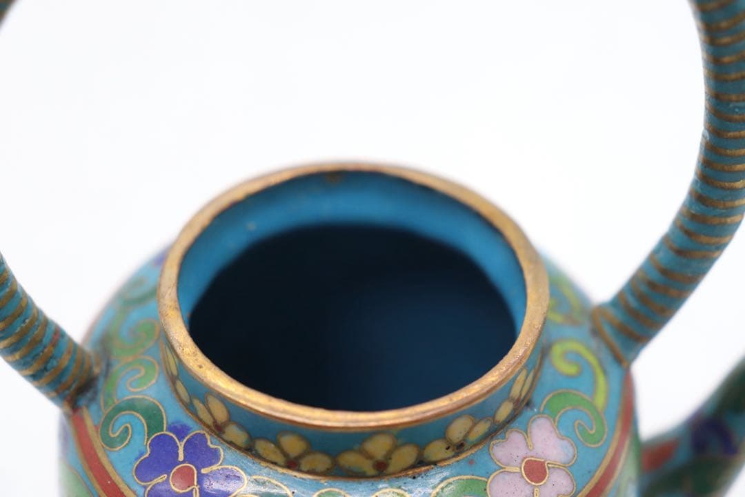 中国　七宝焼　急須　送料込み250510