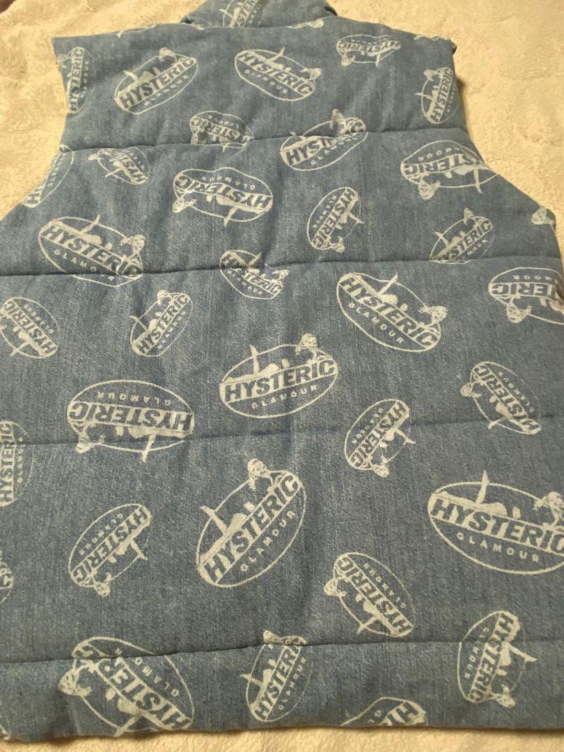 HYSTERICGLAMOUR　OVAL WOMAN柄 デニム ダウンベストXL