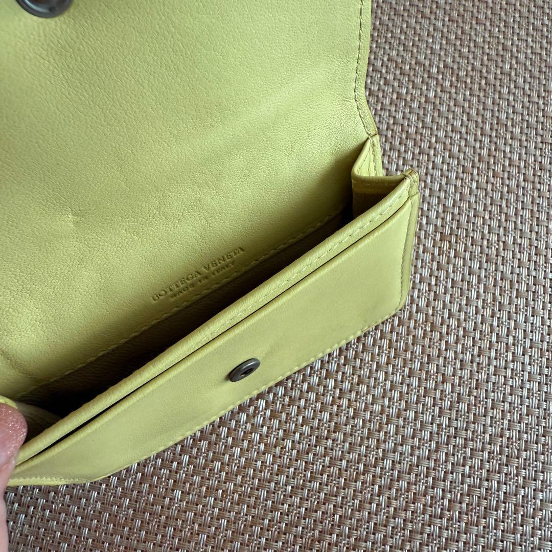 ボッテガヴェネタ 名刺入れ イントレチャート レモンイエロー