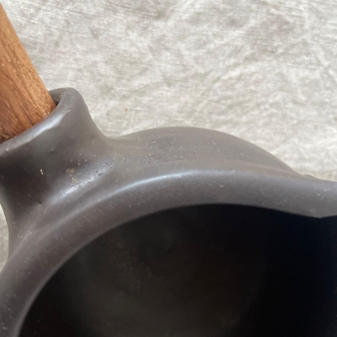 レア　大きいサイズ　馬場勝文　ミルクパン　耐熱土鍋　大　黒　蓋付き