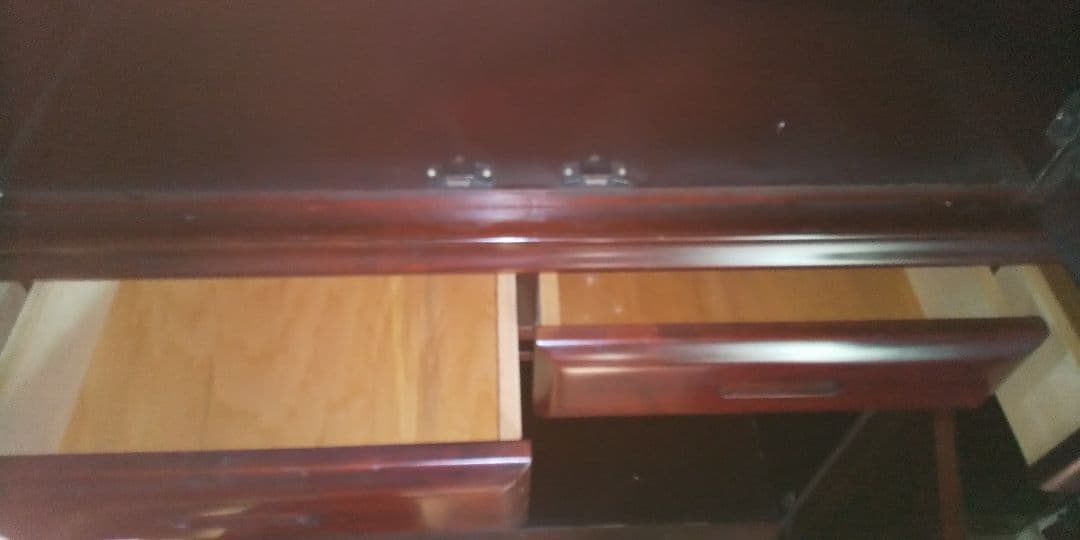 木製食器棚 アンティーク 4面 収納豊富