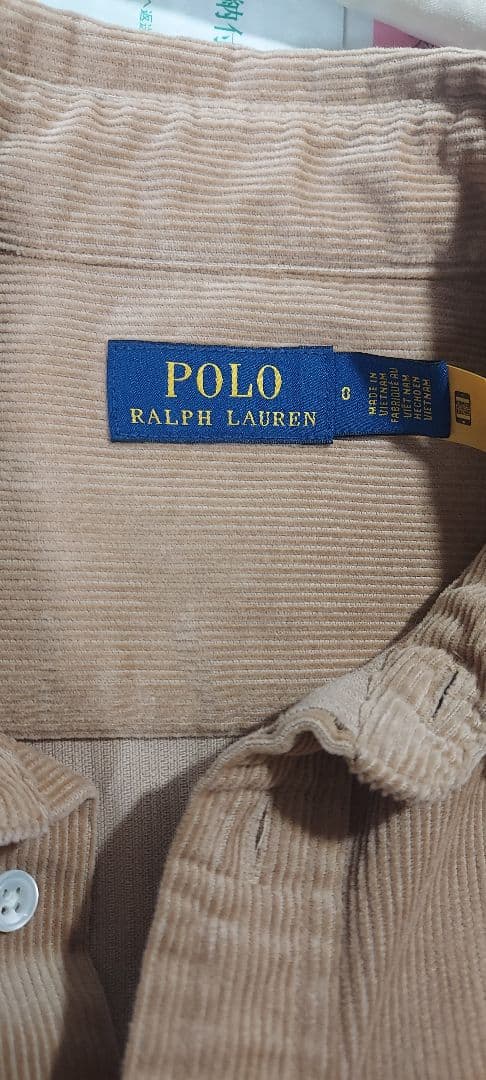 Ralph Laurenコーデュロイ ベージュ シャツドレス 長袖