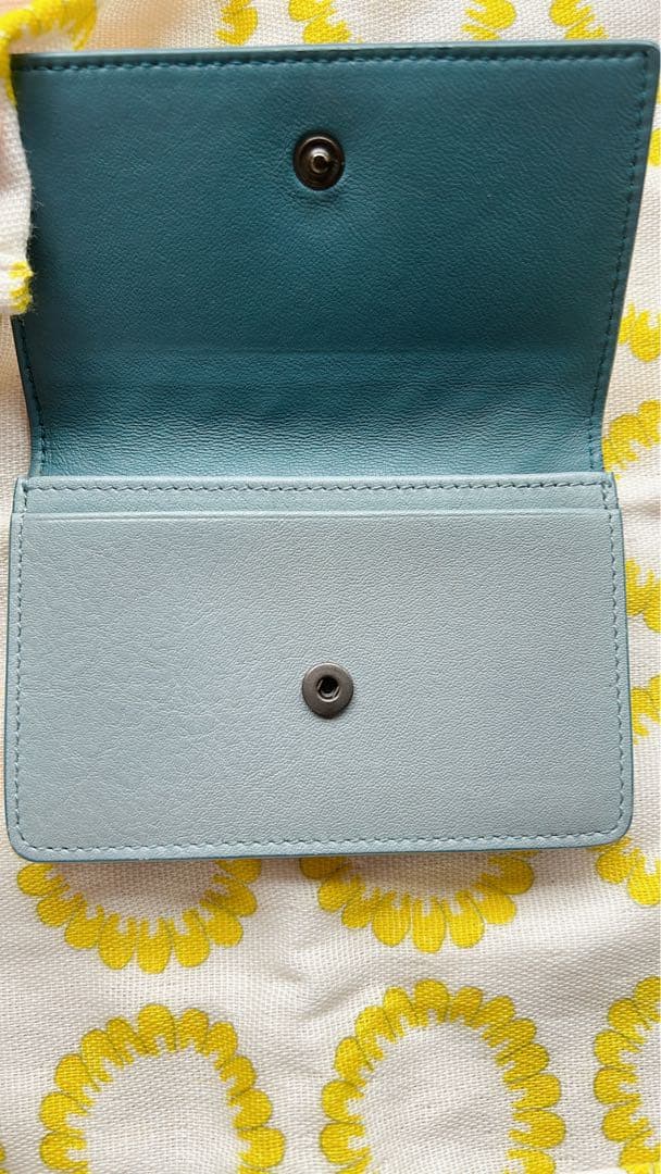 BOTTEGA VENETA ライトブルー 編み込み名刺入れ