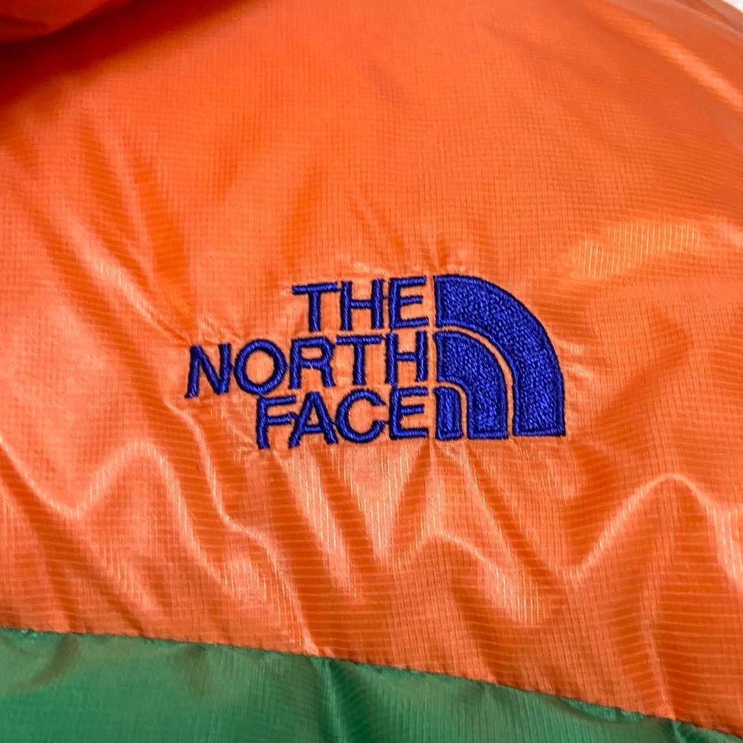 ザノースフェイス アコンカグア ダウンジャケット グリーン×オレンジ XLサイズ