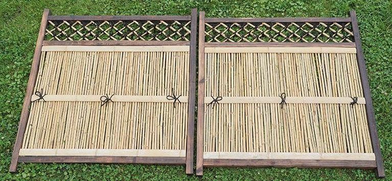 【リンリン】目隠し竹垣 横型4枚セット 和風 フェンス 庭 野外用