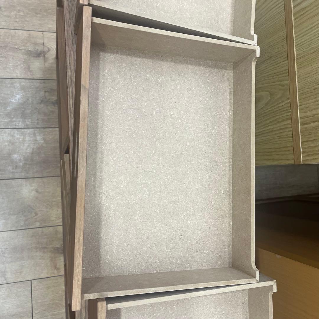 無印良品スタッキングシェルフ　ウォールナット材　➕引き出し4段2点セット