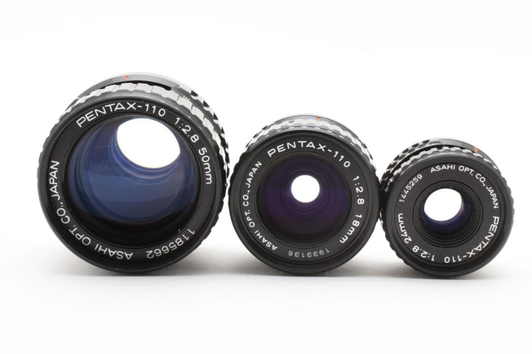 美品 ペンタックス PENTAX AUTO110　18/24/50mm レンズS