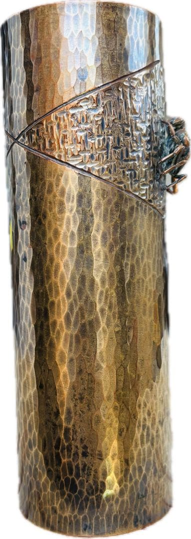 島藏　牧島蔵　沢蟹　蟹　鎚起銅器　花入　花瓶　花器　銅製花瓶　佐渡　新潟県　玉川