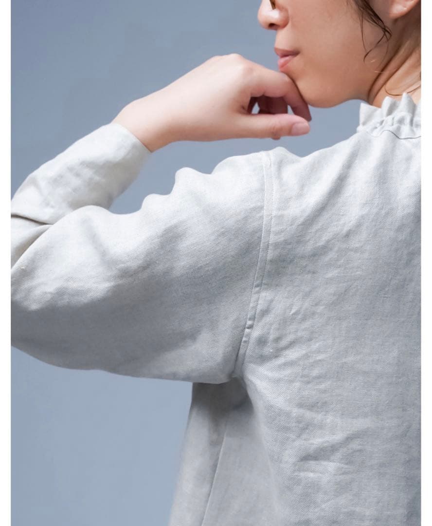 [専用]wafu◆プレミアム シャーリング リネントップス◆フラックス◆サイズ１