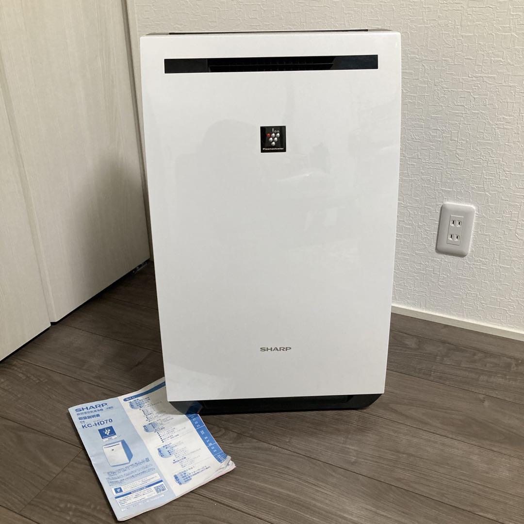 美品 2021年製 SHARP 除加湿空気清浄機　KC-HD70-W