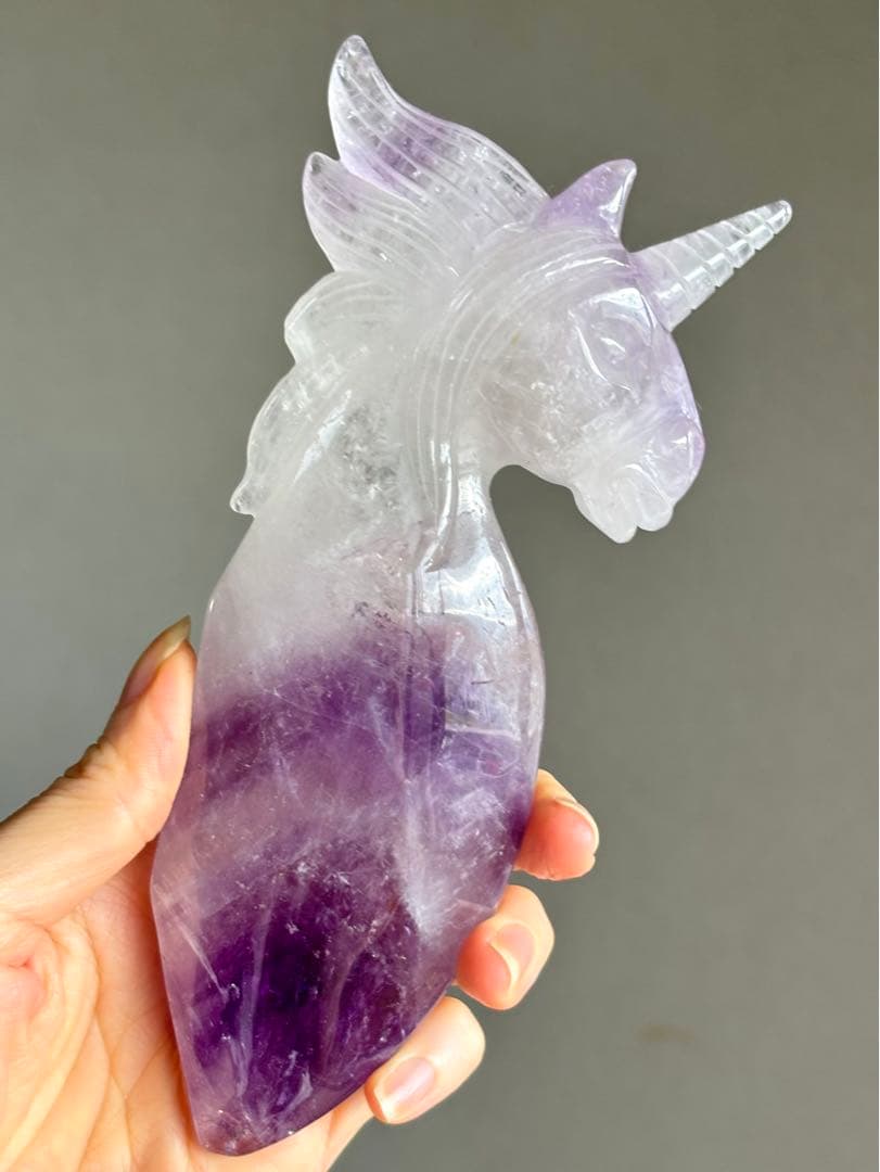 高品質　BIGサイズ　ファントムアメジスト　ユニコーンワンド　スタンド付き
