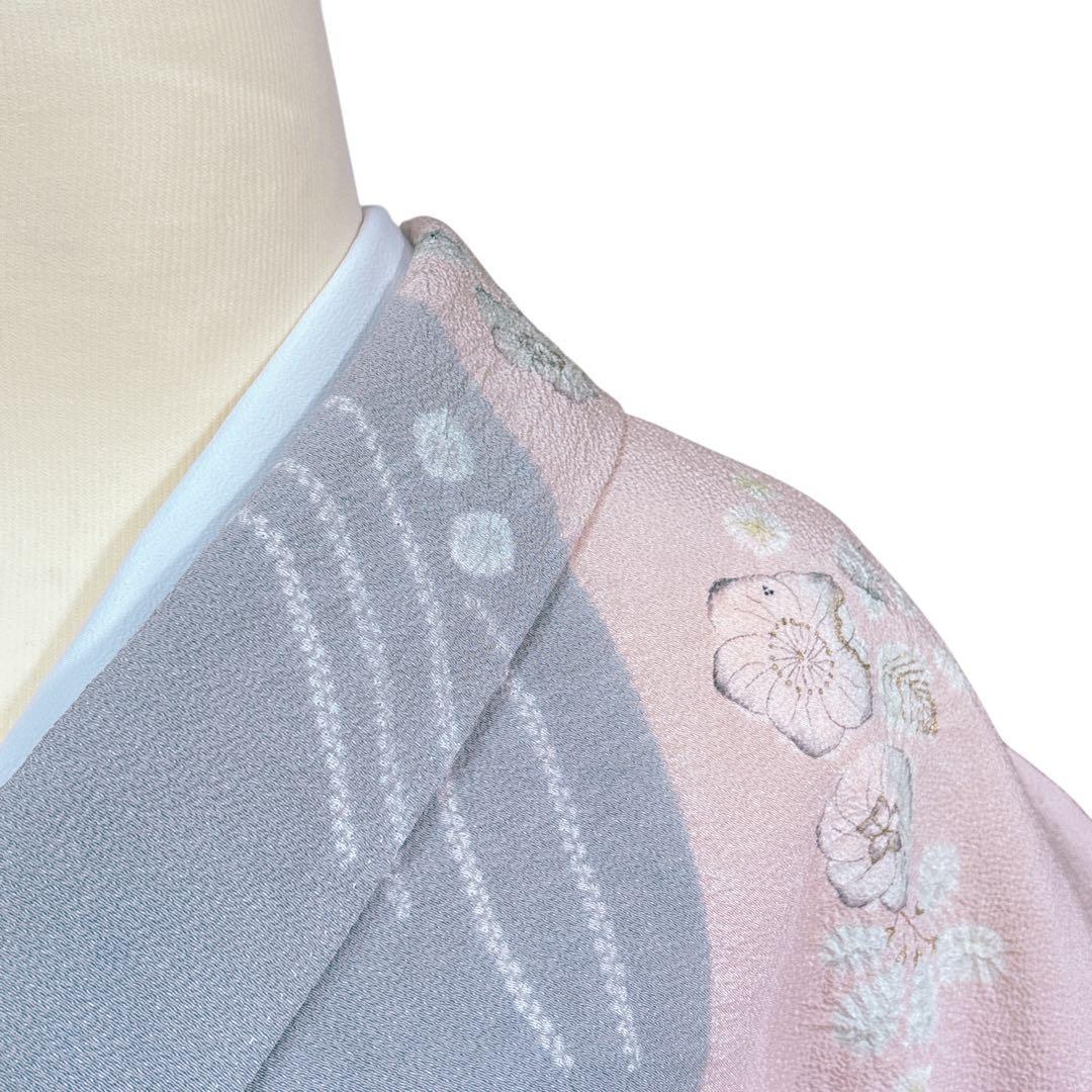 A126愛華 訪問着名門 滝泰 辻が花 絞り 訪問着 紋なし洗柿色フォーマル