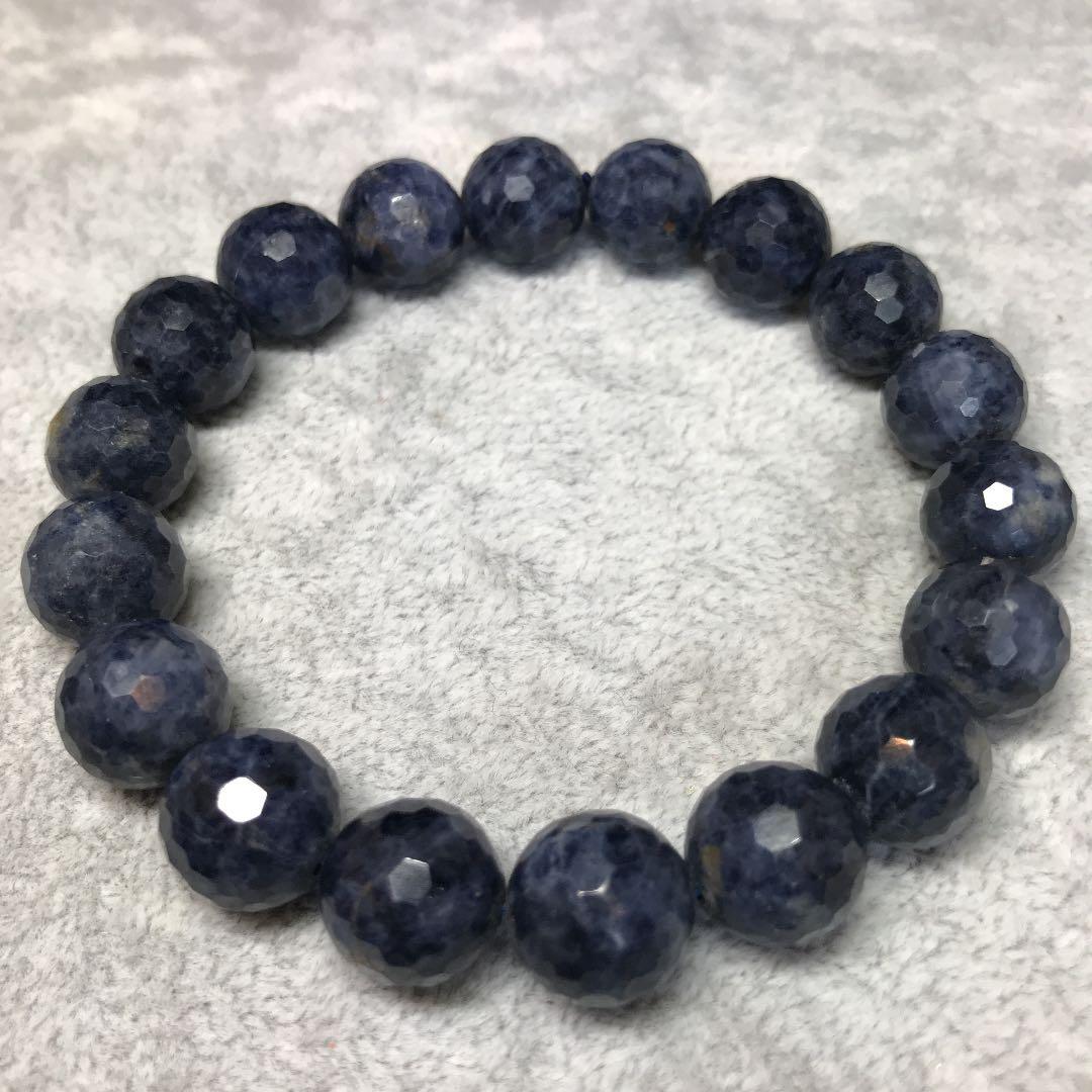 S0★特選ご奉仕★希少☆勝利を呼ぶ石【サファイア『青玉』ミラーカットブレス】❤️