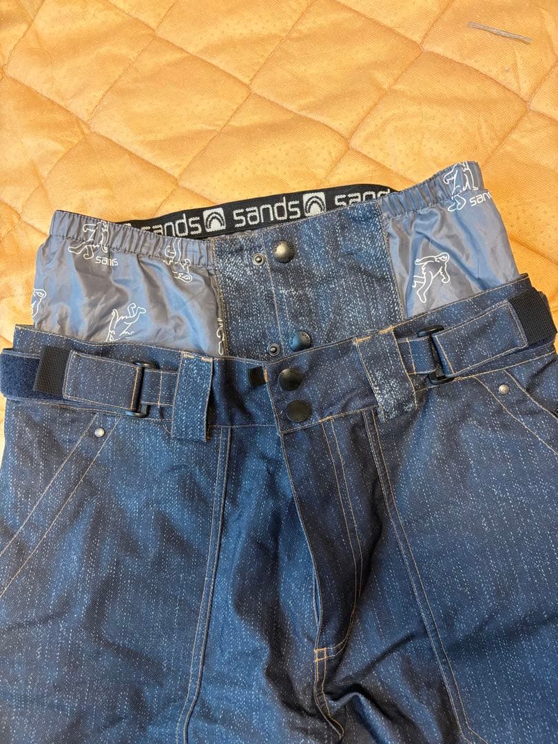 値下げ！sands 高級スノボパンツ　L デニム風