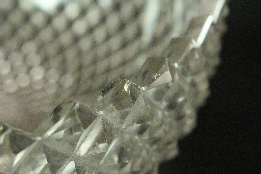 義山 切子硝子 時代 透明硝子 碗 菓子器 旧家蔵出