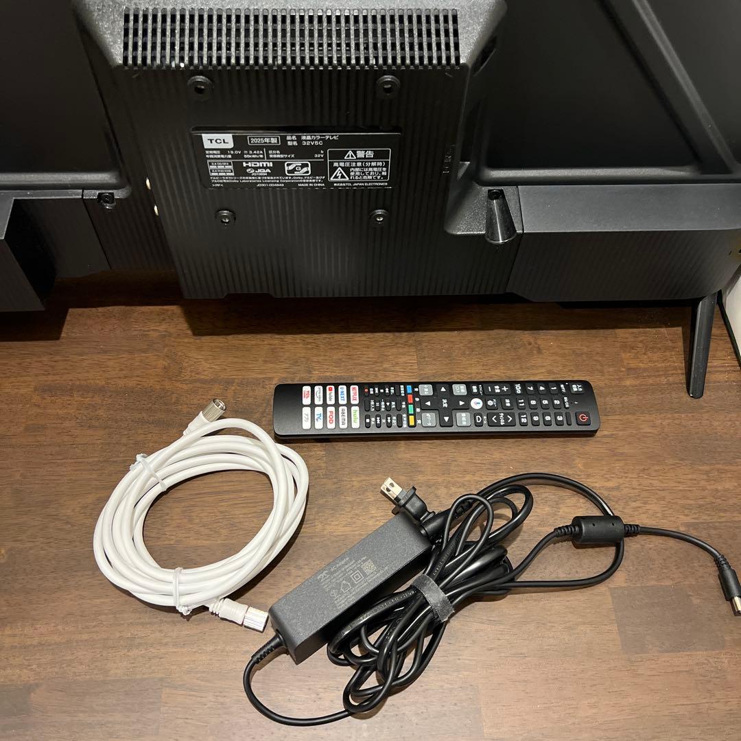 1／2限定価格_TCL 32V テレビ 2025年製　テレビ線付き