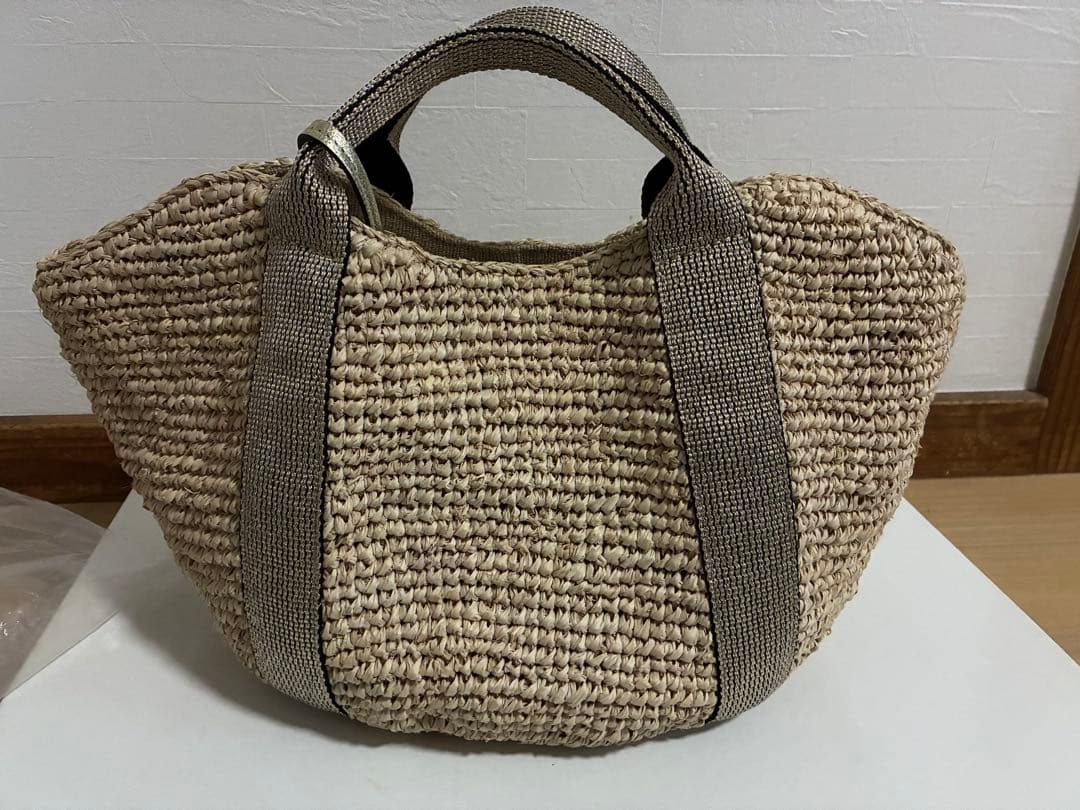 ヴィオラドーロ カゴバッグ サンドロ ラフィアテープハンドルトート
