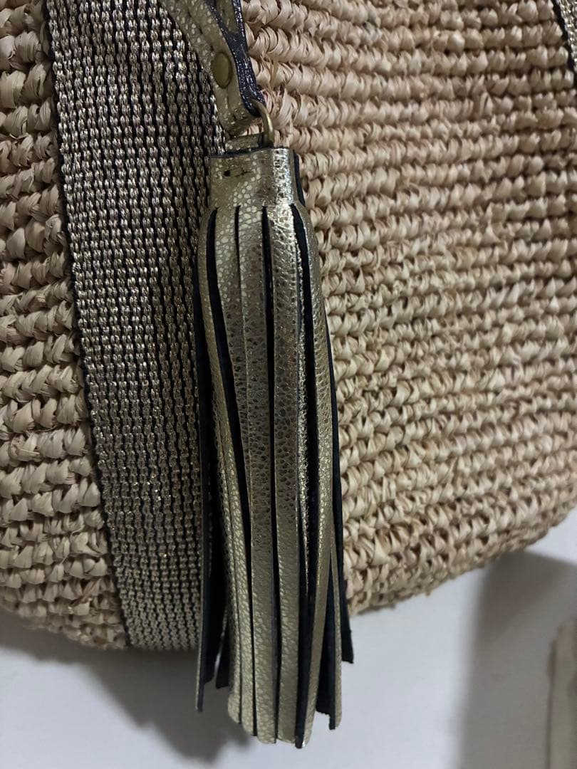 ヴィオラドーロ カゴバッグ サンドロ ラフィアテープハンドルトート