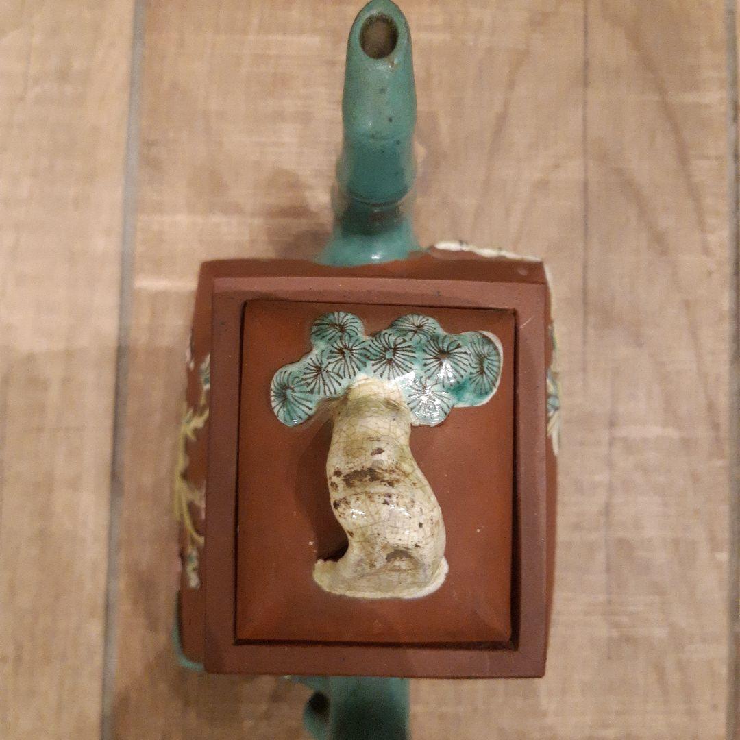 唐物　宜興紫砂　色絵花文　朱泥急須　単孔口　煎茶道具 ヴィンテージ 中国茶器