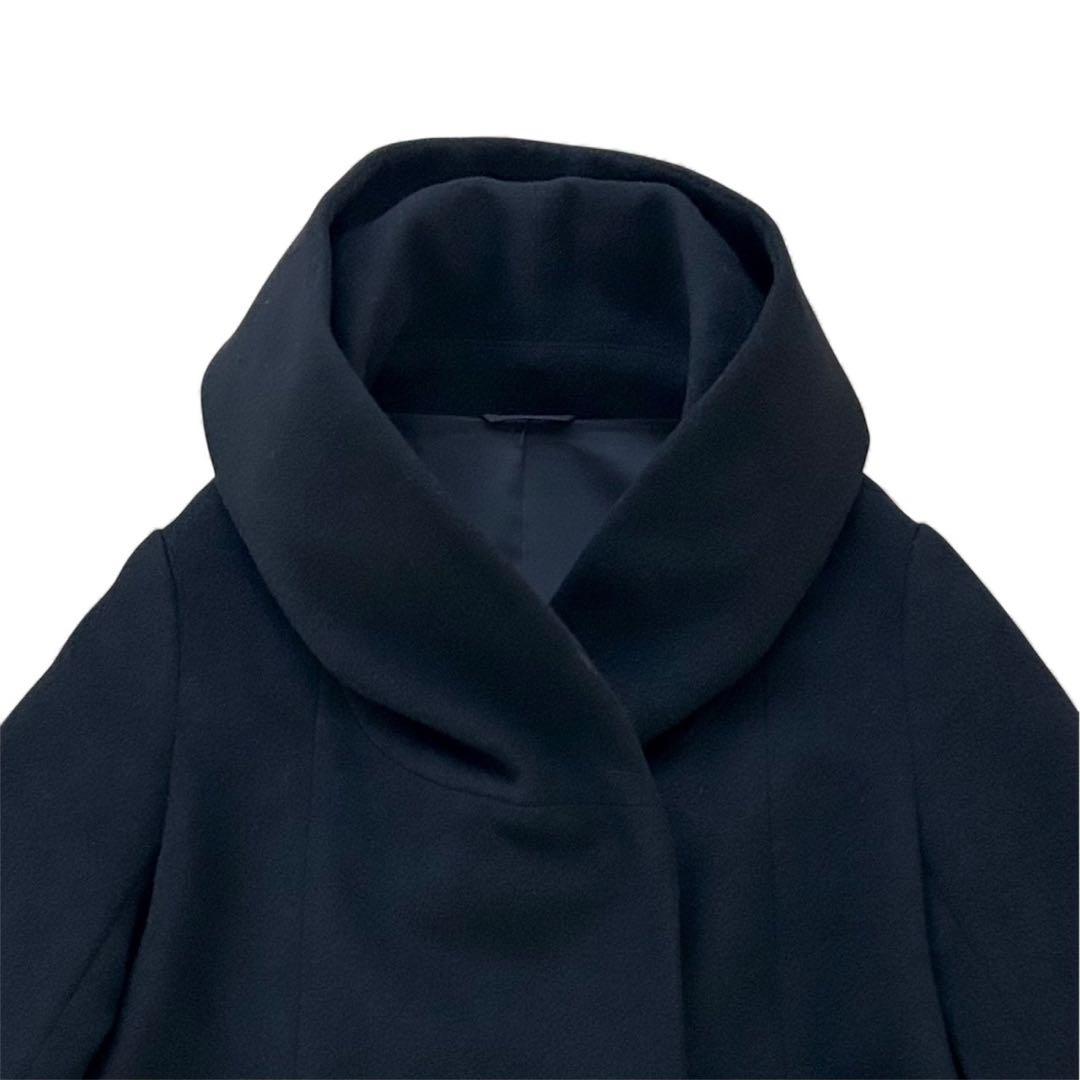 美品　アナイ　アンゴラ混　ボリュームショールカラー　シャルムショートコート　黒