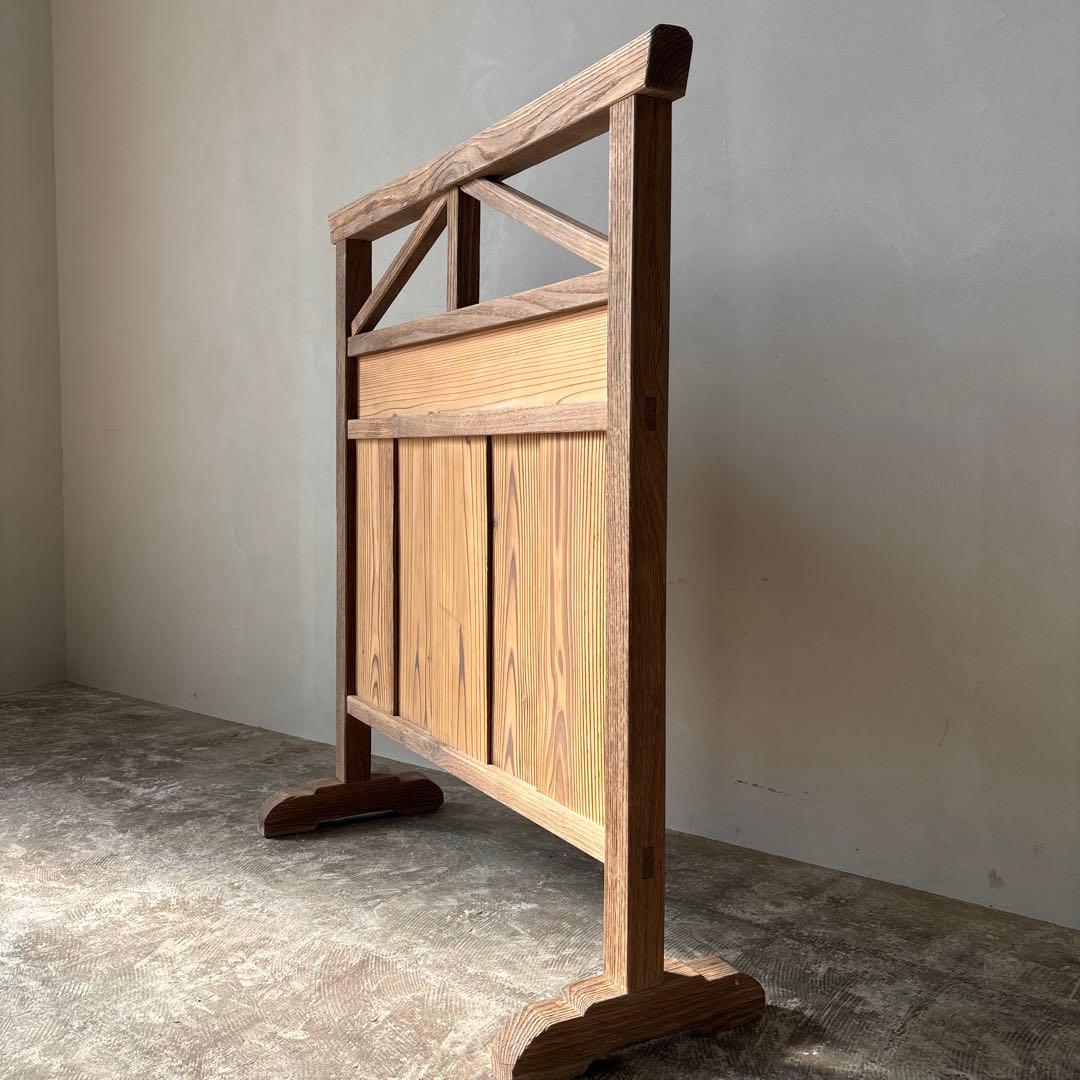 衝立　ついたて　仕切　古道具　剥離家具　アンティーク素地　木地　木肌　希少　時代