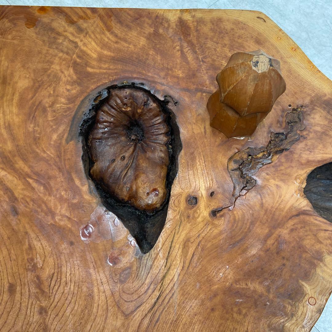 残念ながら。今週　処分 最終値下げしました！ちゃぶ台　一枚板　珍しい化石？シブ？