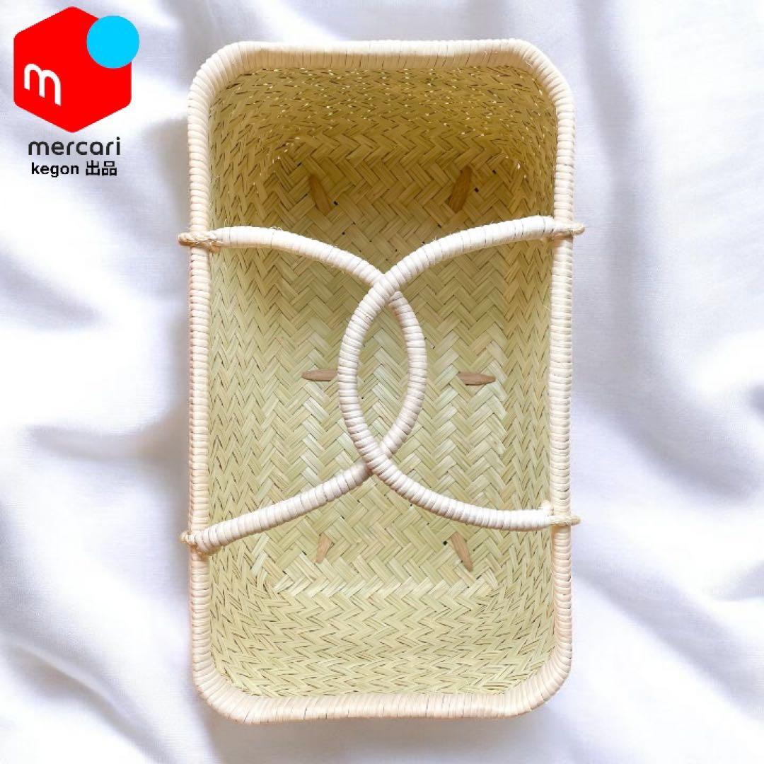 【超特大新着新品】鳥越竹細工 すず竹 手提げかご 尺六寸 極上品