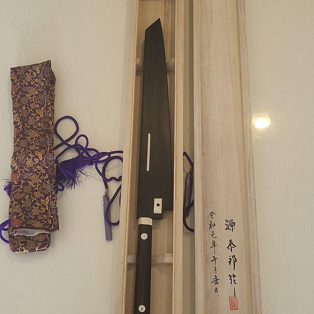 源泰邦　総黒檀　切りつけ包丁