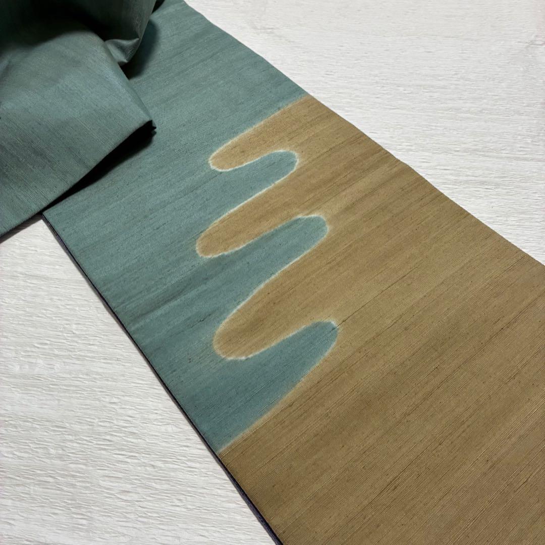 m-2 花兎　正絹　紬地　両面　全通　袋帯