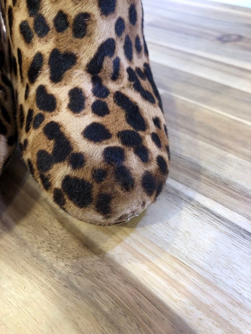 Christian Louboutin ヒョウ柄 ハラコ ブーティ レオパード