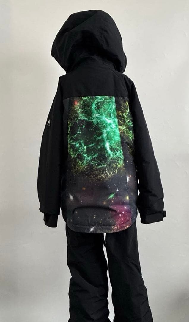 BURTON子ども用スノーボードウェア 上下セット宇宙柄黒　S M