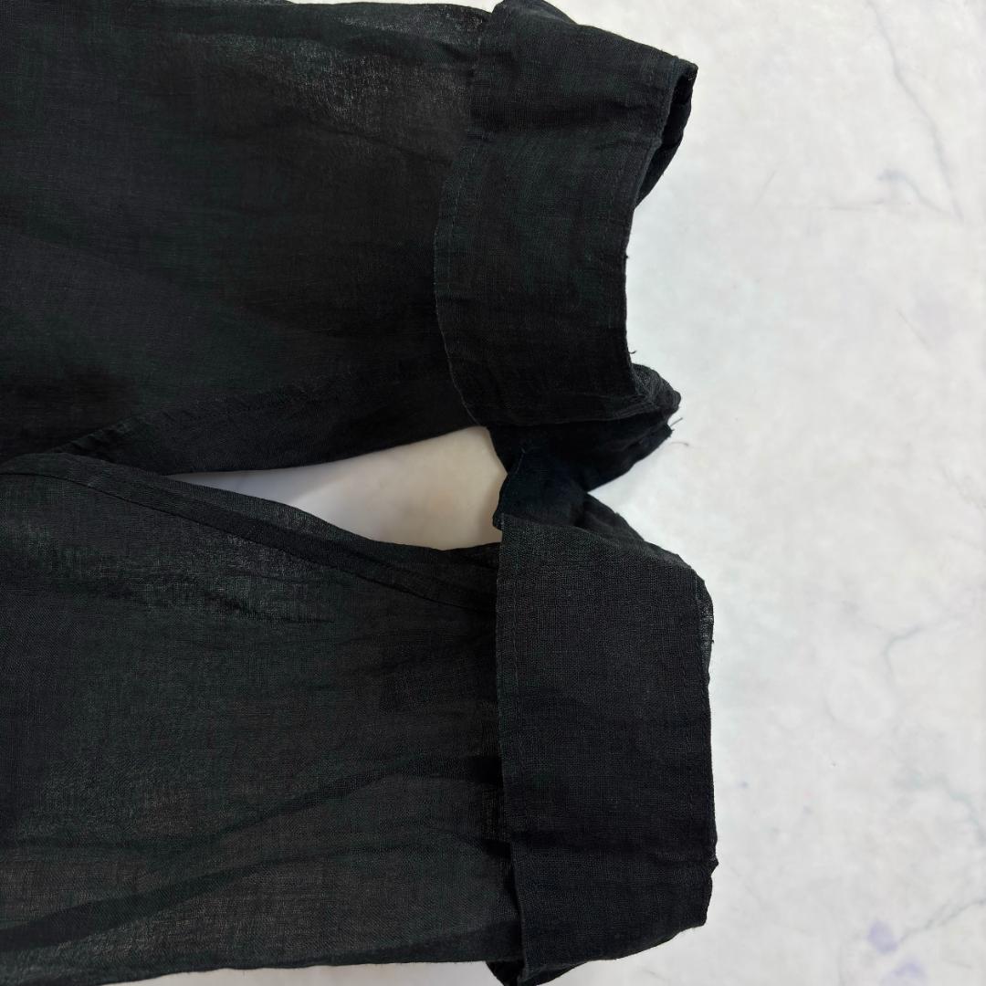 アーツアンドサイエンス リネン 長袖シャツ ブラウス 黒ty4